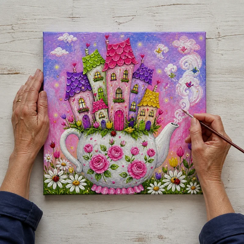 Whimsical acrylic scene example