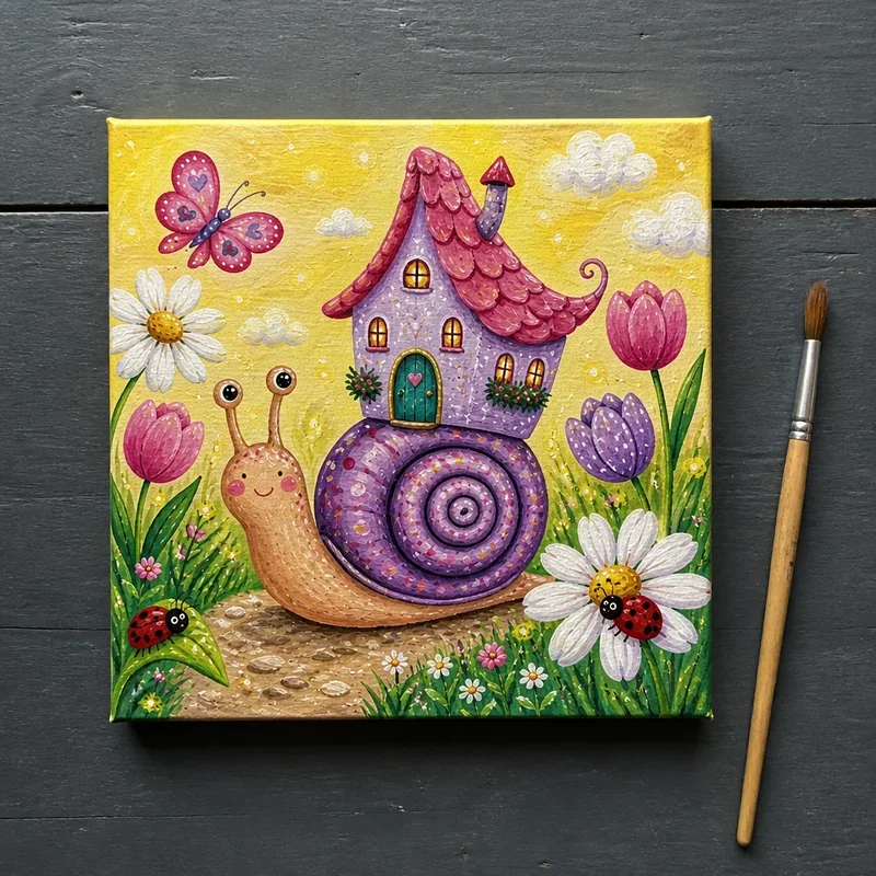 Whimsical acrylic scene 8