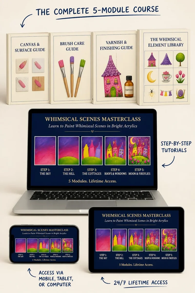 Everything included in the Whimsical Scenes Masterclass